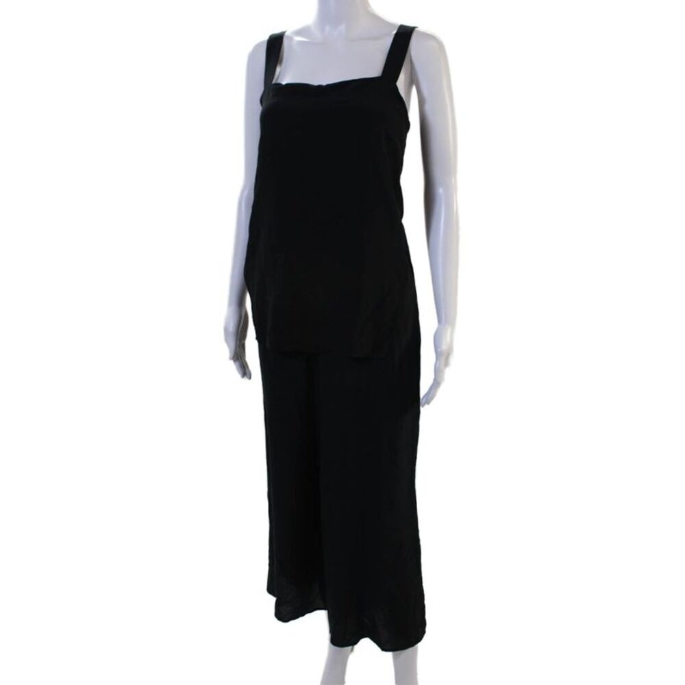 Theory, Women, Black Silk Square Neck Sleeveless Jumpsuit Size 8 - Picture 2 of 6